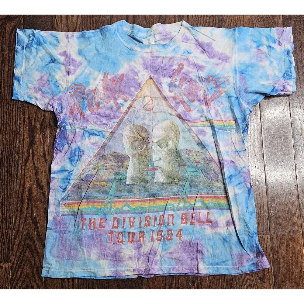 Vintage 1994 Pink Floyd The Division Bell Tour Tie Dye Band Tee Shirt Sz XL
